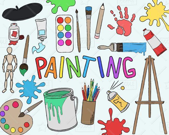 Painting Clipart Vector Pack, Art Clipart, Hobby Clipart.