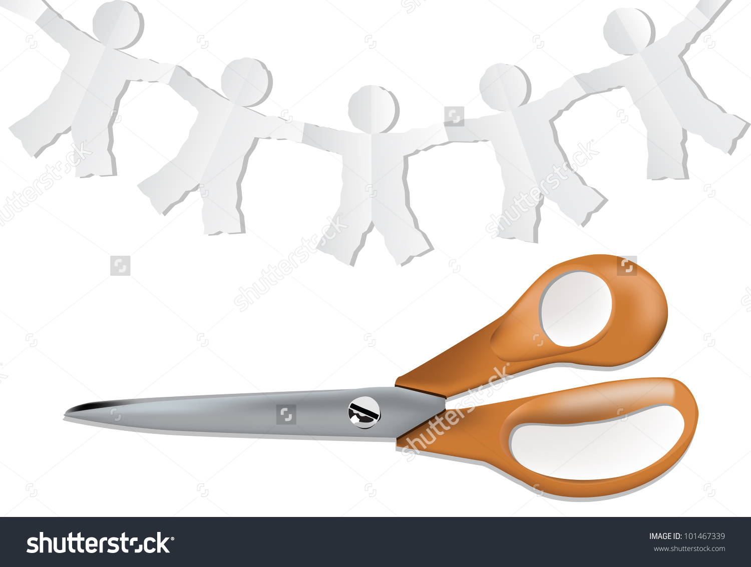 Scissor And Paper Man Stock Vector Illustration 101467339.