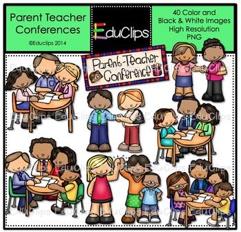 Parent Teacher Conferences Clip Art Bundle {Educlips Clipart.