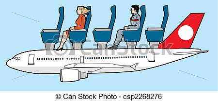 Clip Art Vector of aircraft passengers.