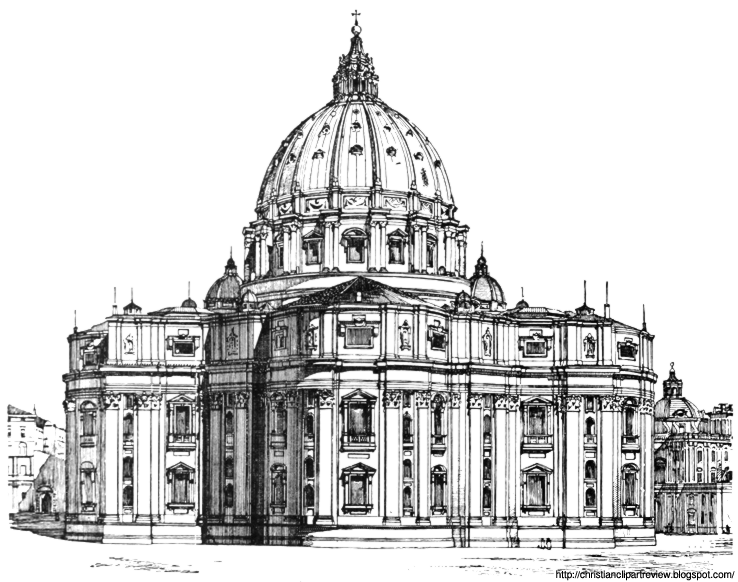 A drawing of St. Peter's in Rome.