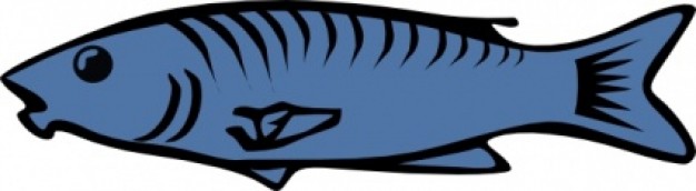 Blue Fish Clip Art.