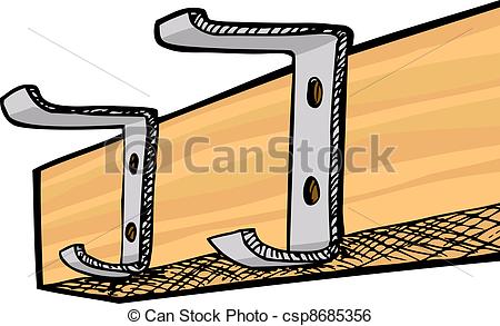 Coat pegs clipart.