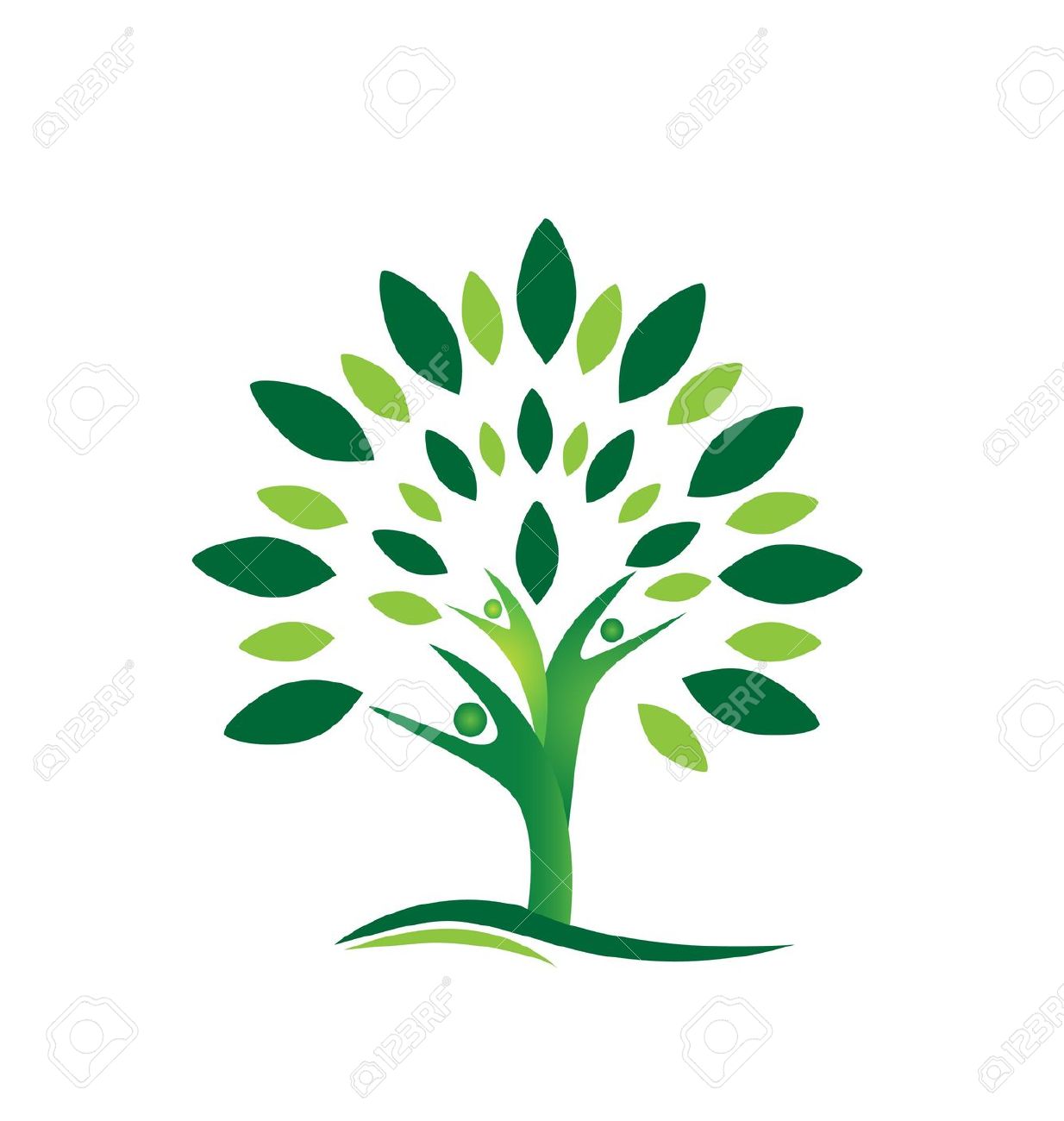 Teamwork People Tree Abstract Icon Background Royalty Free.