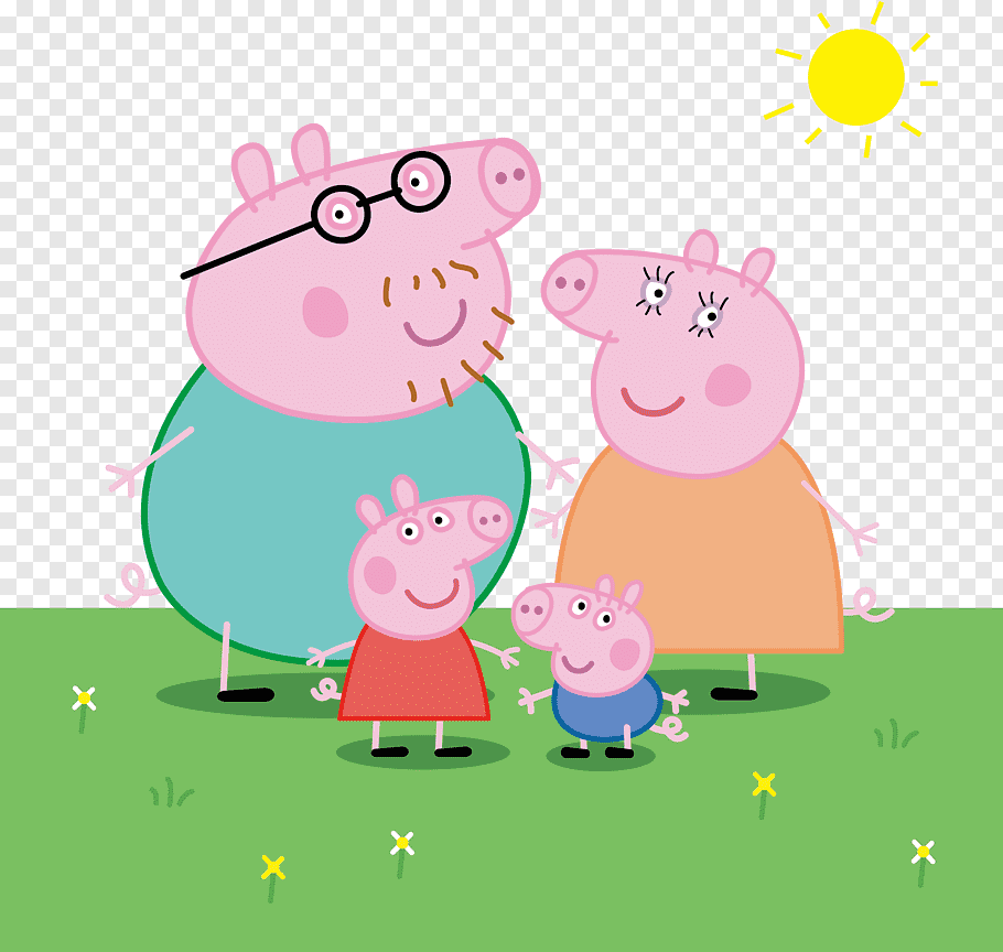 Peppa Pig family, Daddy Pig Domestic pig Drawing, Pig a free.