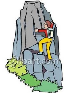 Man Climbing Mountain Clipart.