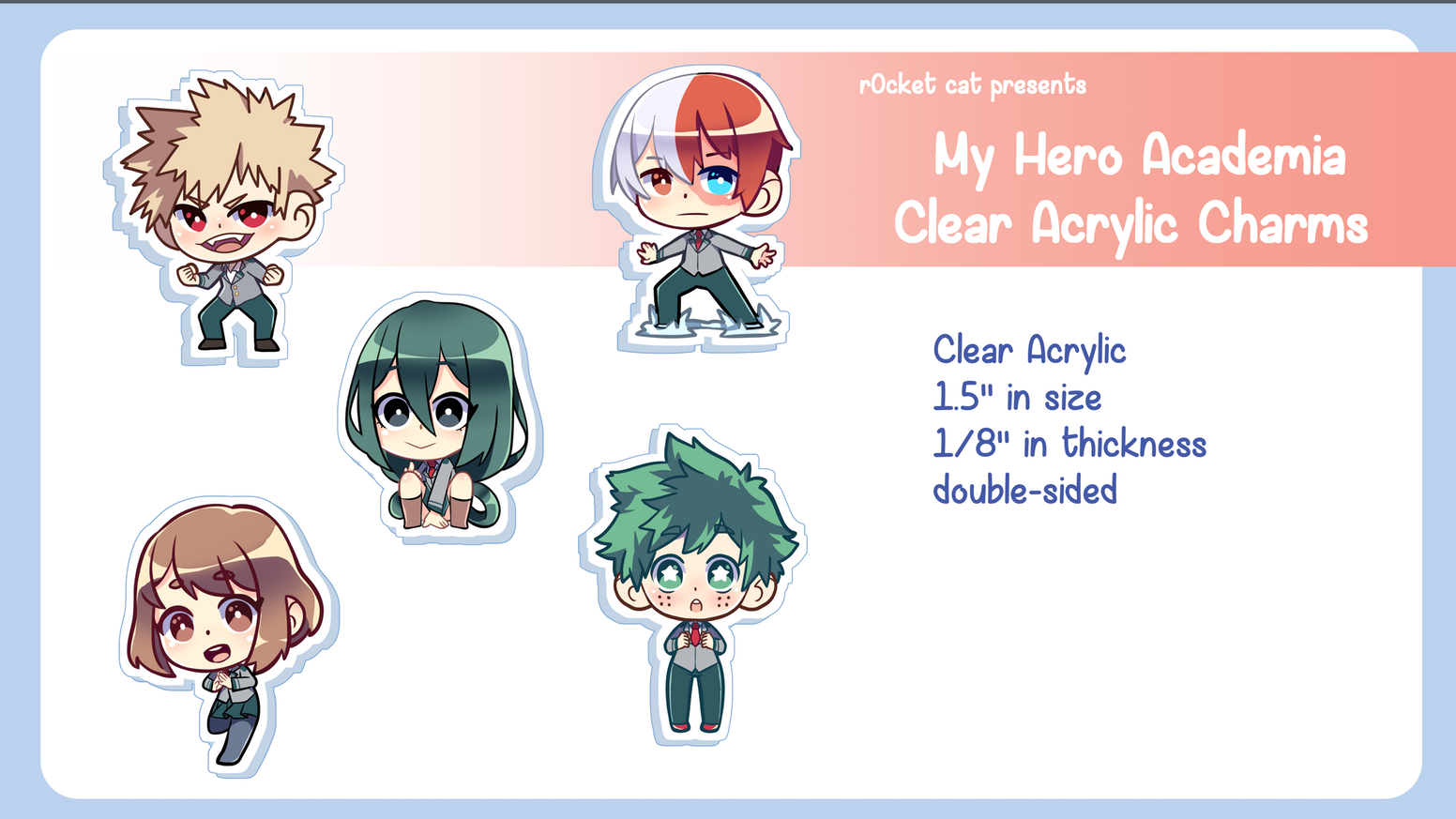 My Hero Academia Clear Acrylic Charms by r0cket cat » Things.