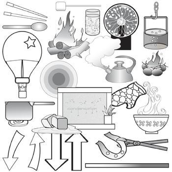 Heat Transfer Clip Art Set.