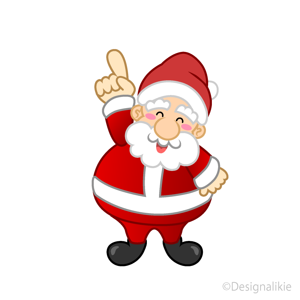 Free Pointing up Santa Clipart Image｜Illustoon.