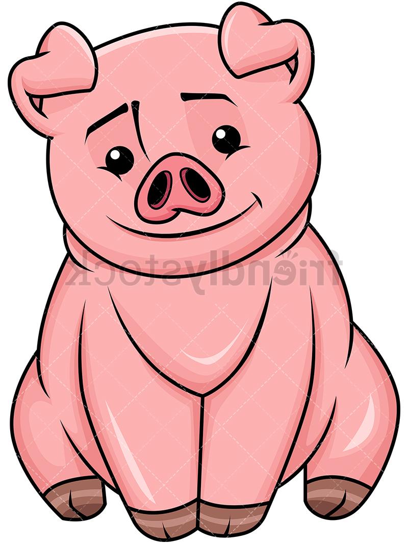 Unique Cute Cartoon Pig Clip Art Design » Free Vector Art.