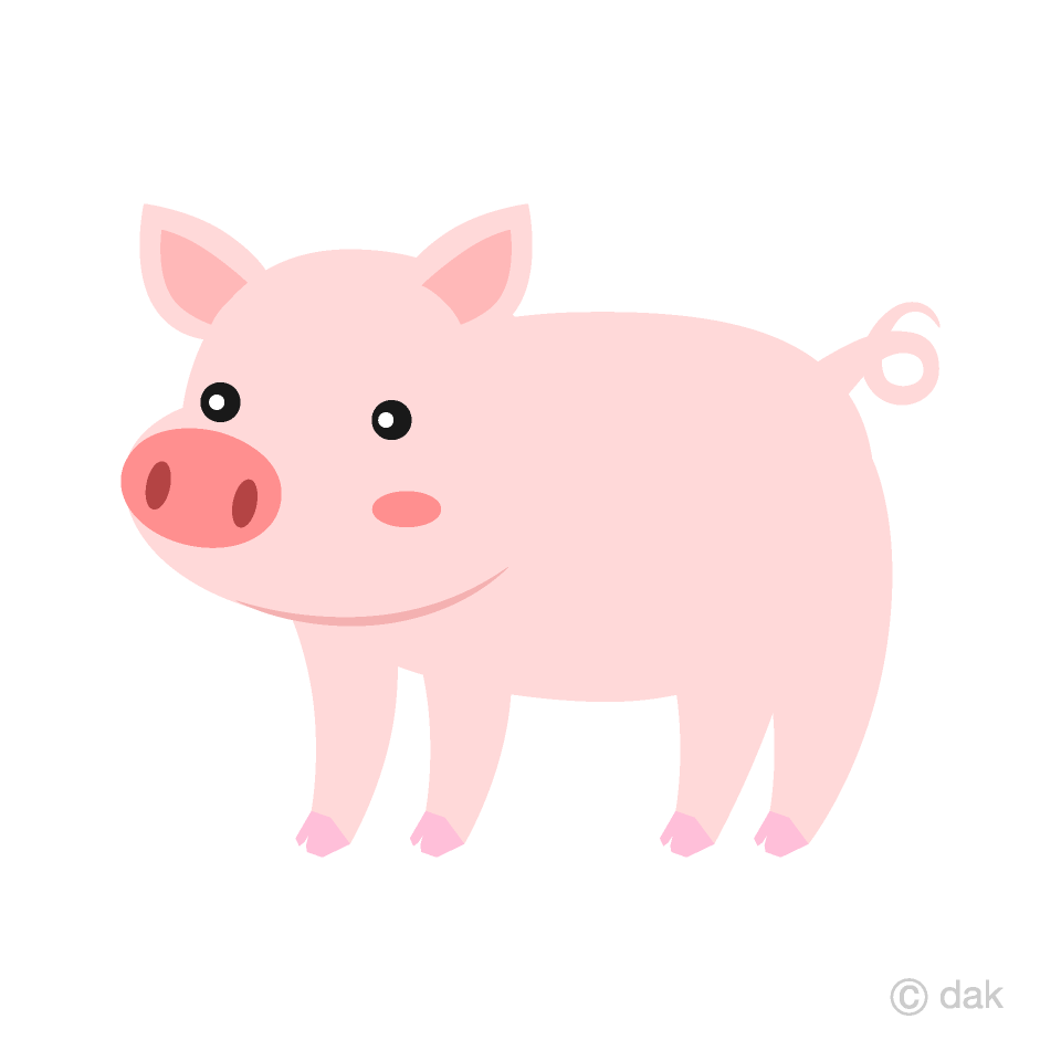 Cute Pig Clipart Free Picture｜Illustoon.