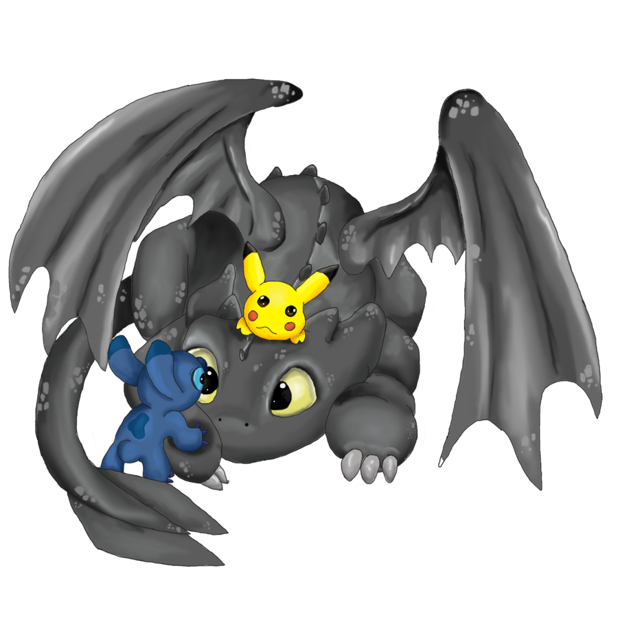 toothless, stitch and pikachu.