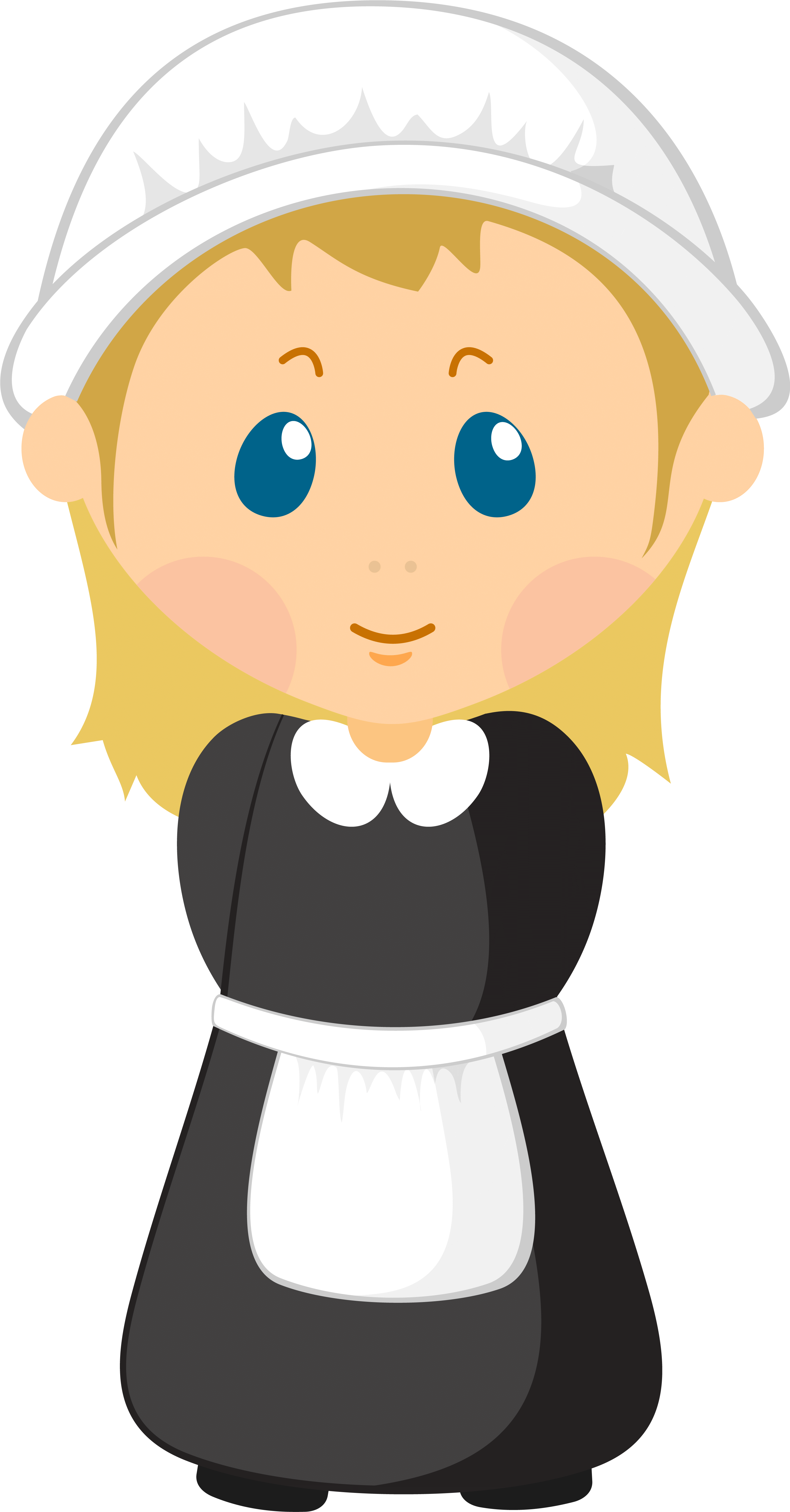 Girl Pilgrim Png Clipart Image.