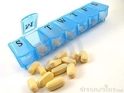 Blue Pill Box Stock Photography.