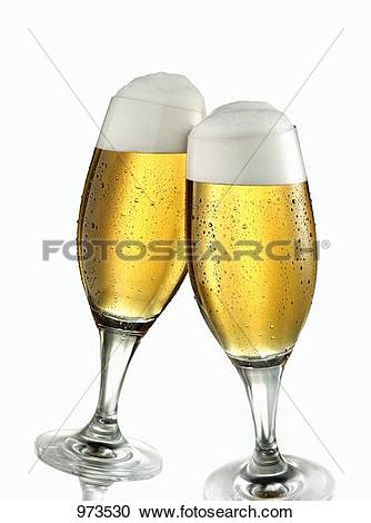 Stock Photography of Two glasses of pils clinking together 973530.