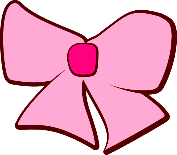 Baby Girl Pink Bow Clip Art free image.