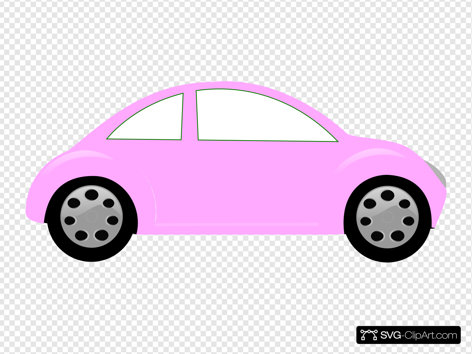 Baby Pink Car Clip art, Icon and SVG.