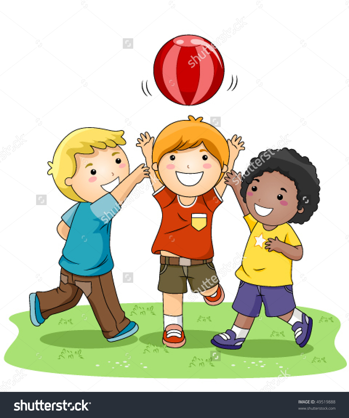 Kids Playing Ball Clipart.