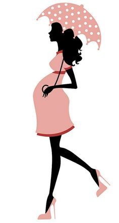 Cute Pregnant Woman Silhouette.