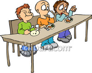 Children Eating Snack Clipart.