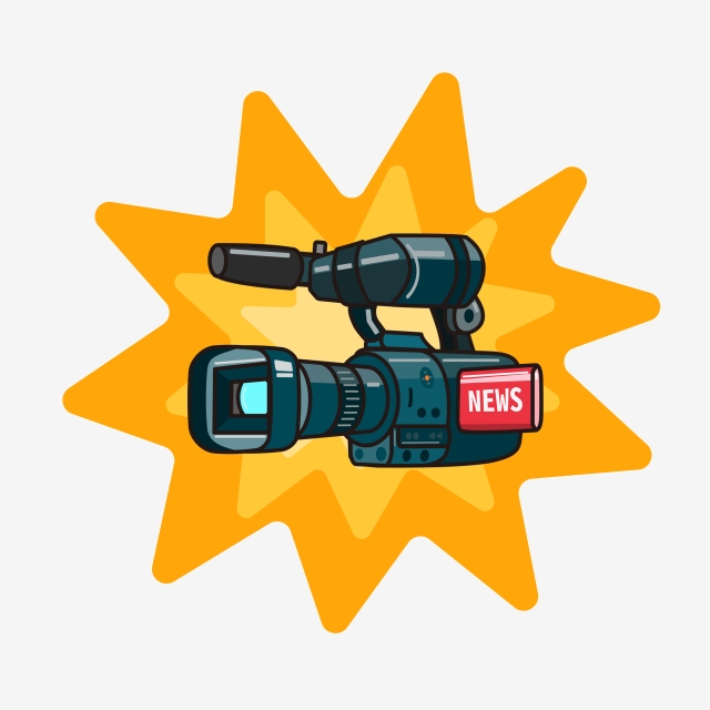 World Press Freedom Day Cartoon Interview Video Camera.