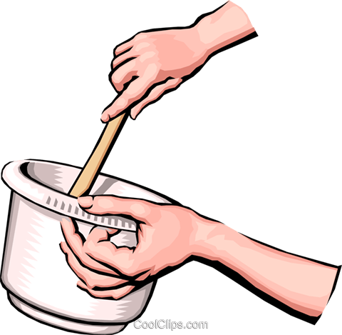 Hands preparing food Royalty Free Vector Clip Art.