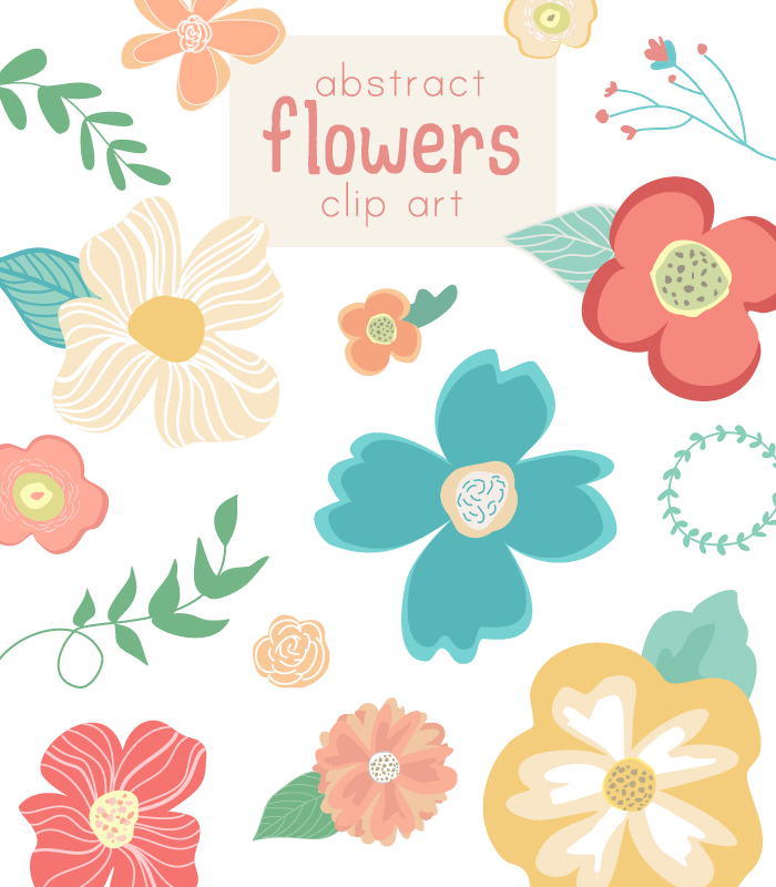 Abstract Cute Flower Vector Clip Art.