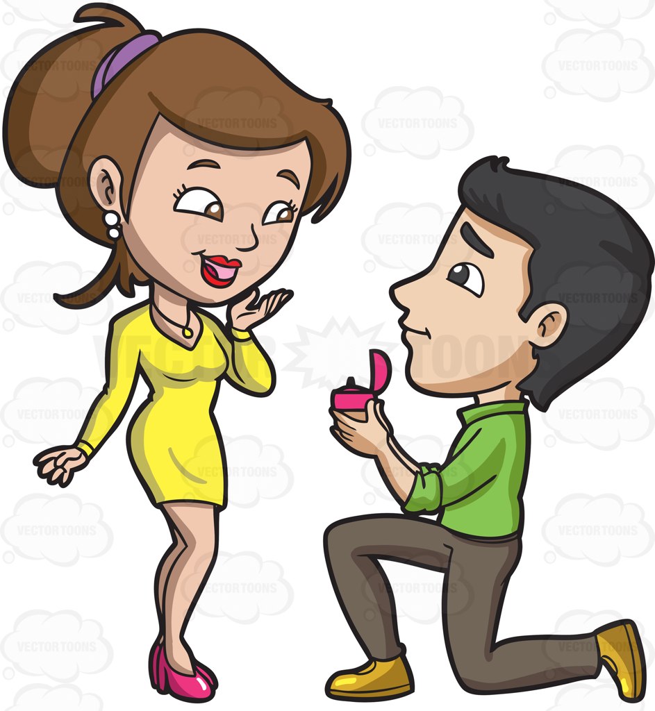 Proposing A Girl Clipart.