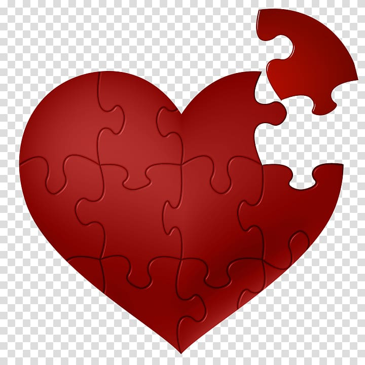 Love Romance, Heart Puzzle transparent background PNG.