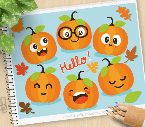 Cute Pumpkins Clipart.