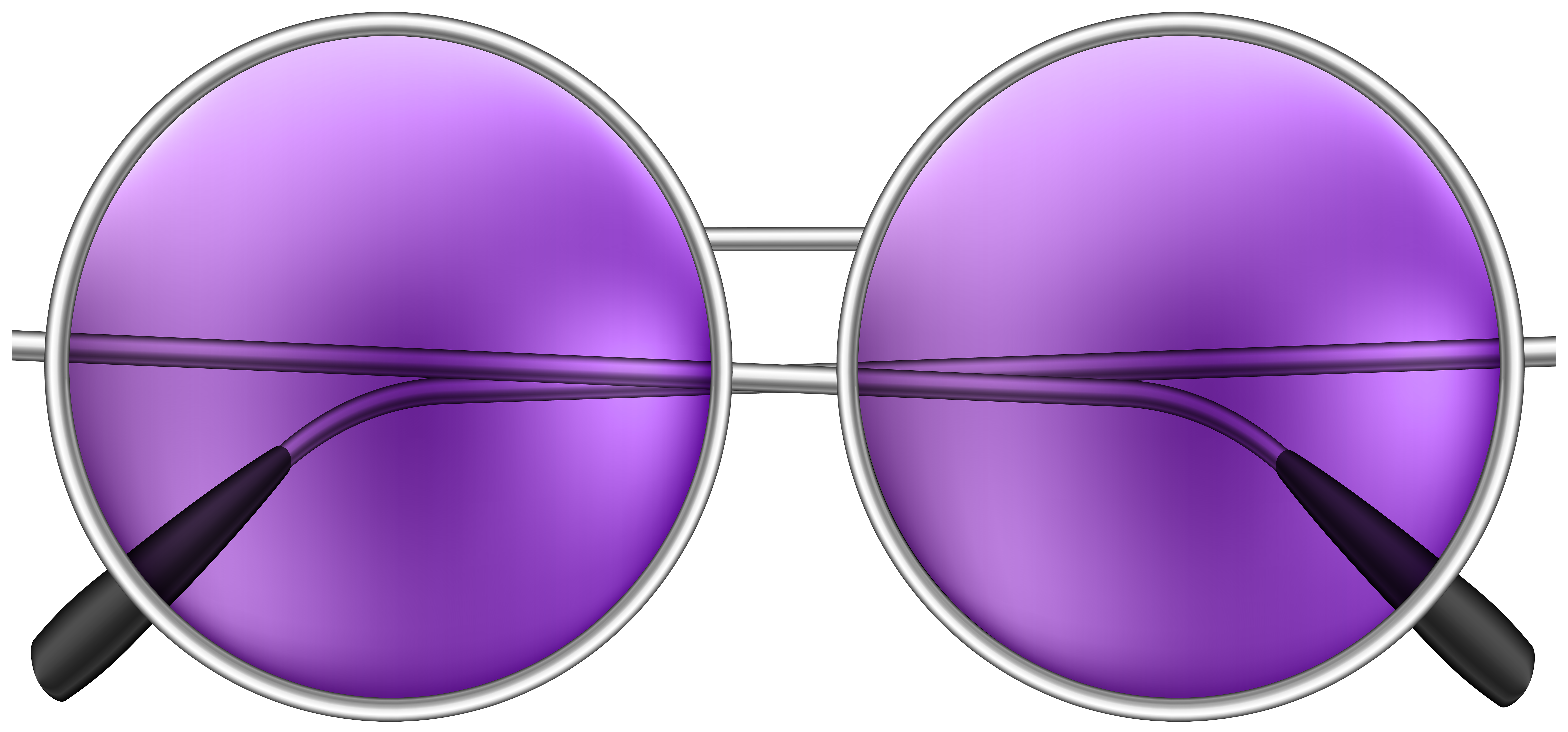 Round Sunglasses Purple PNG Clip Art Image.