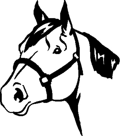 Quarter Horses Head Clipart.