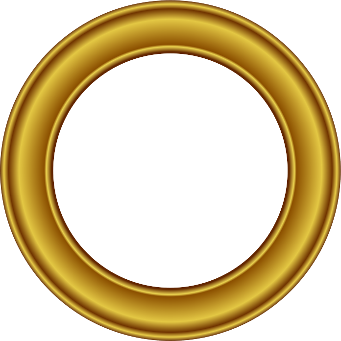 Golden Round Frame Png (+).