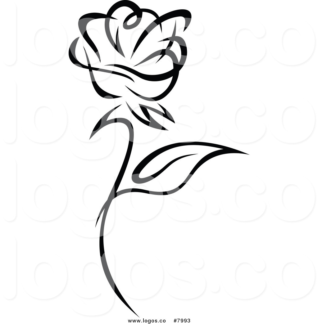 Free Rose Clipart Black And White.