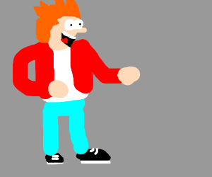 Badly drawn Philip J. Fry. (drawing by Robert Strauss).