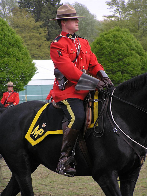 Royal Canadian Mounted Police met the Rocky Mountaineer train from.