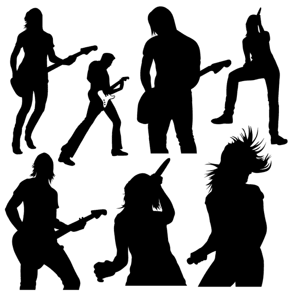 girl Rock Band Clip Art.