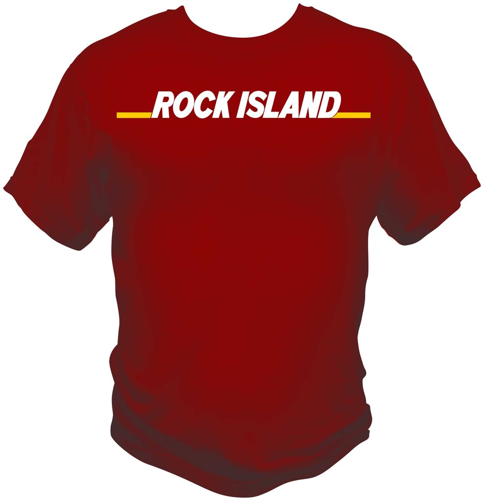 Rock Island Font Logo Shirt.