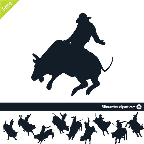 Rodeo on bulls vector.