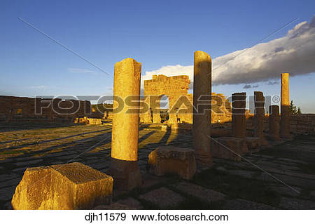 Stock Photograph of Africa, Tunisia, Sbeitla Archaeological Site.