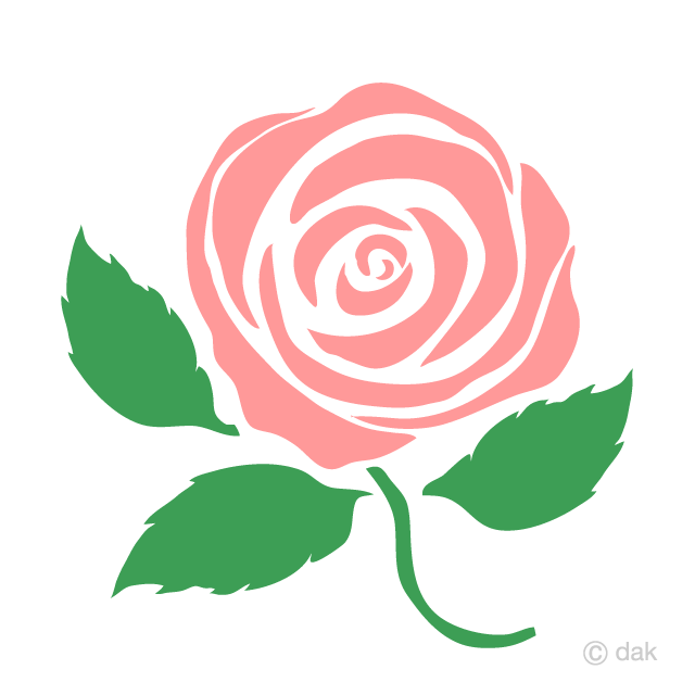 Free Simple Pink Rose Clipart Image｜Illustoon.