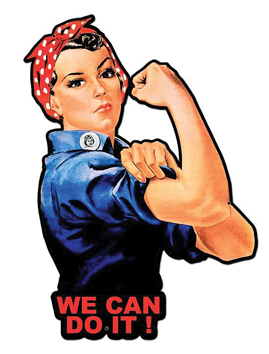 Rosie the Riveter Cutout Metal Sign.