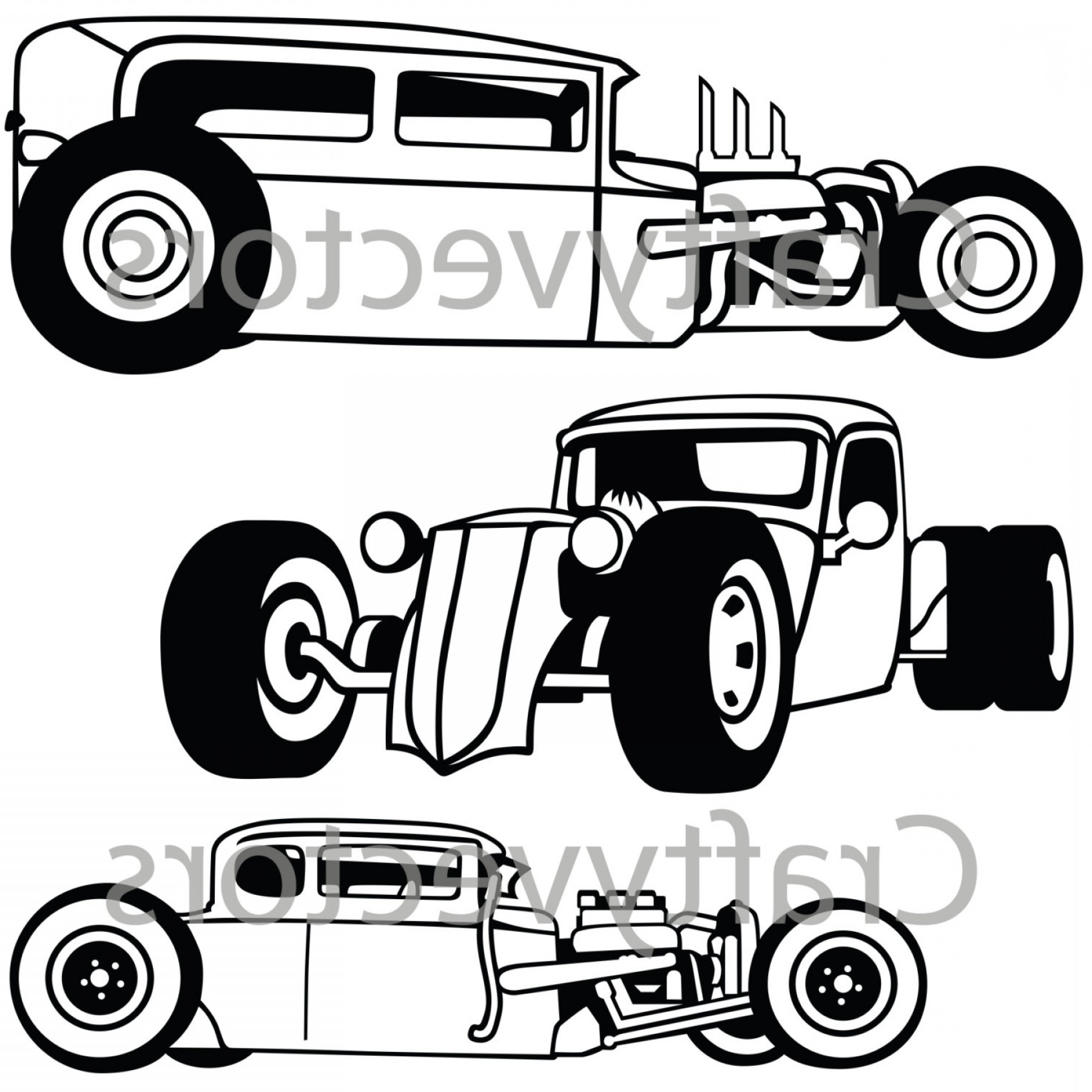 Rat Rod Cars Svg Vector Files.