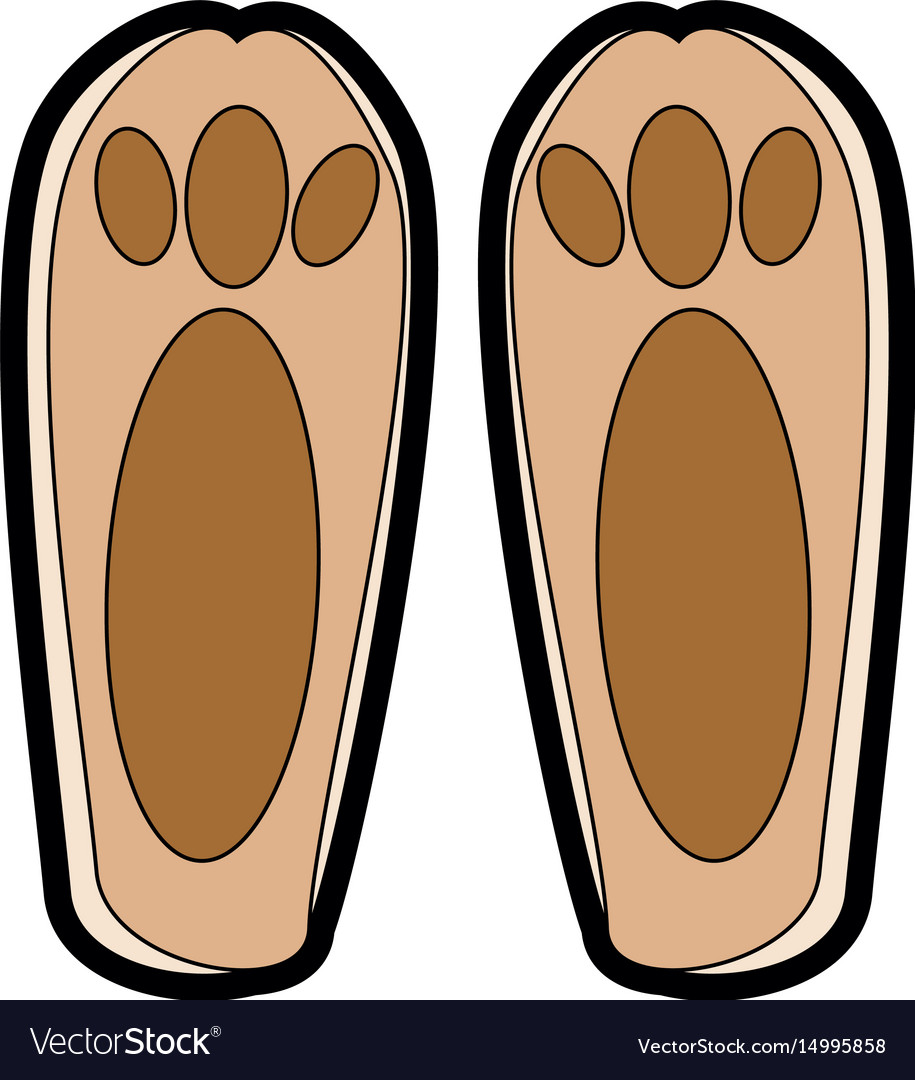 Cute rabbit foot icon vector image.