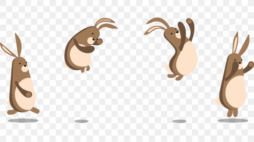 Rabbit Cartoon Bunny Hopping Illustration Image, PNG.