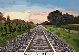 Clip Art of railway track.