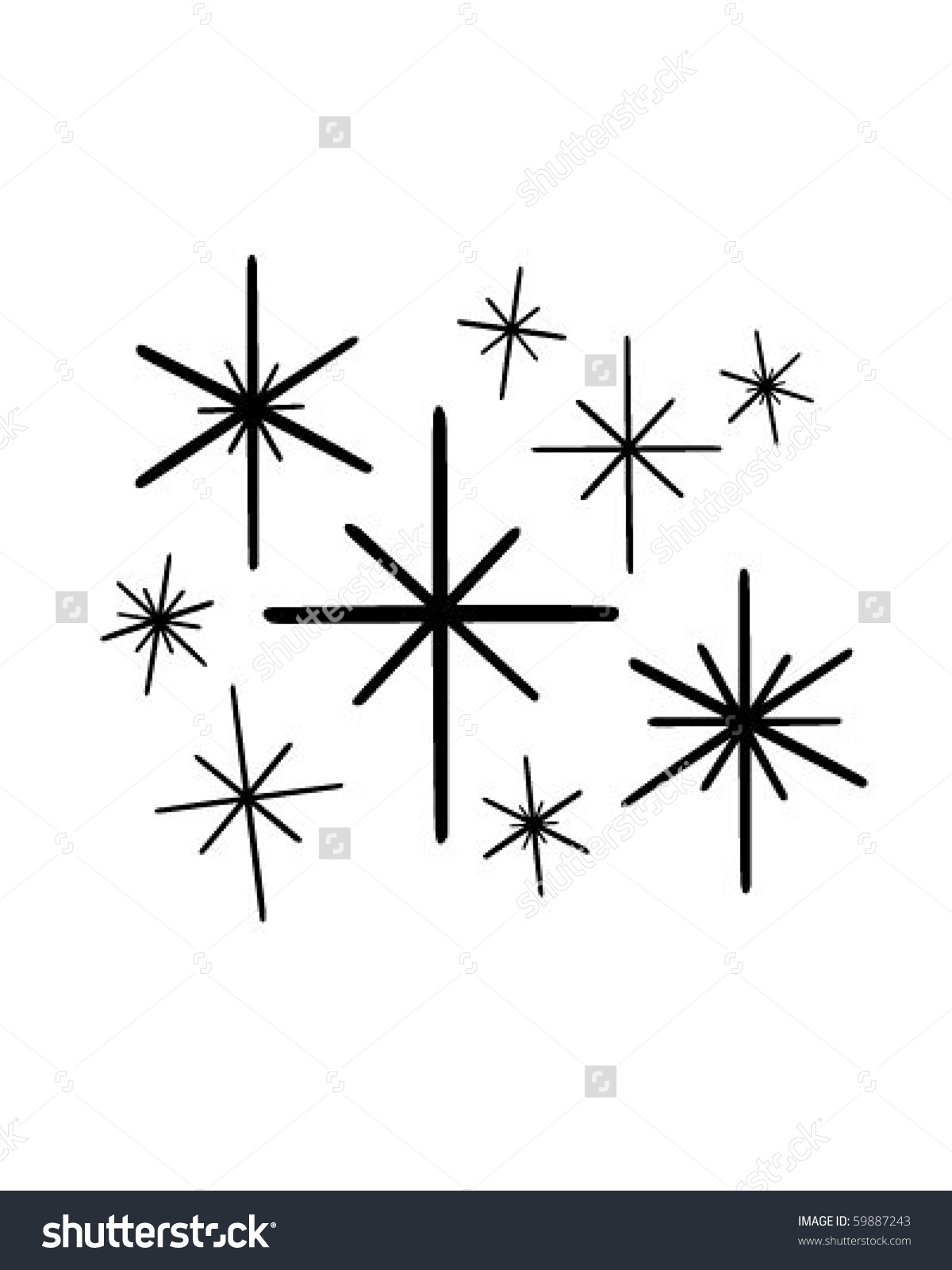 Retro Stars 1 Clip Art Stock Vector 59887243.