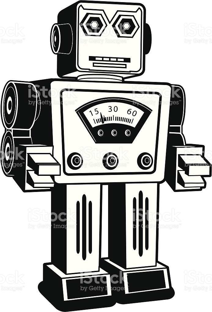 Retro Robot Vector at GetDrawings.com.