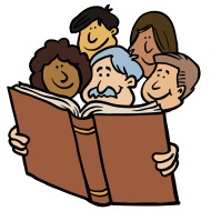 Kids Reading The Bible Clipart.