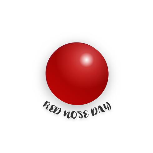 Red nose day on isolated white background. Holiday and.